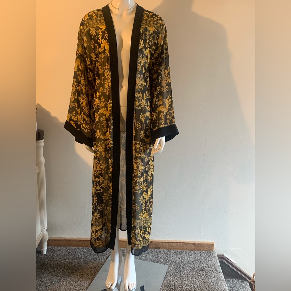 Forever 21 Black and Gold Floral Jacket